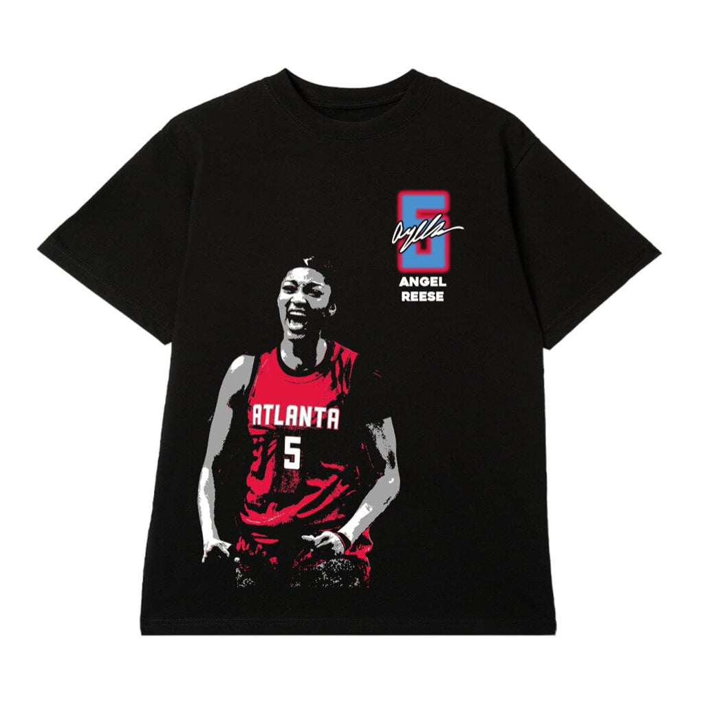 Unisex round21 Angel Reese Black Atlanta Dream Name & Number T-Shirt