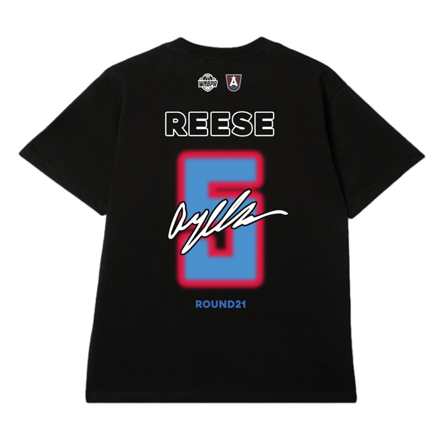 Unisex round21 Angel Reese Black Atlanta Dream Name & Number T-Shirt