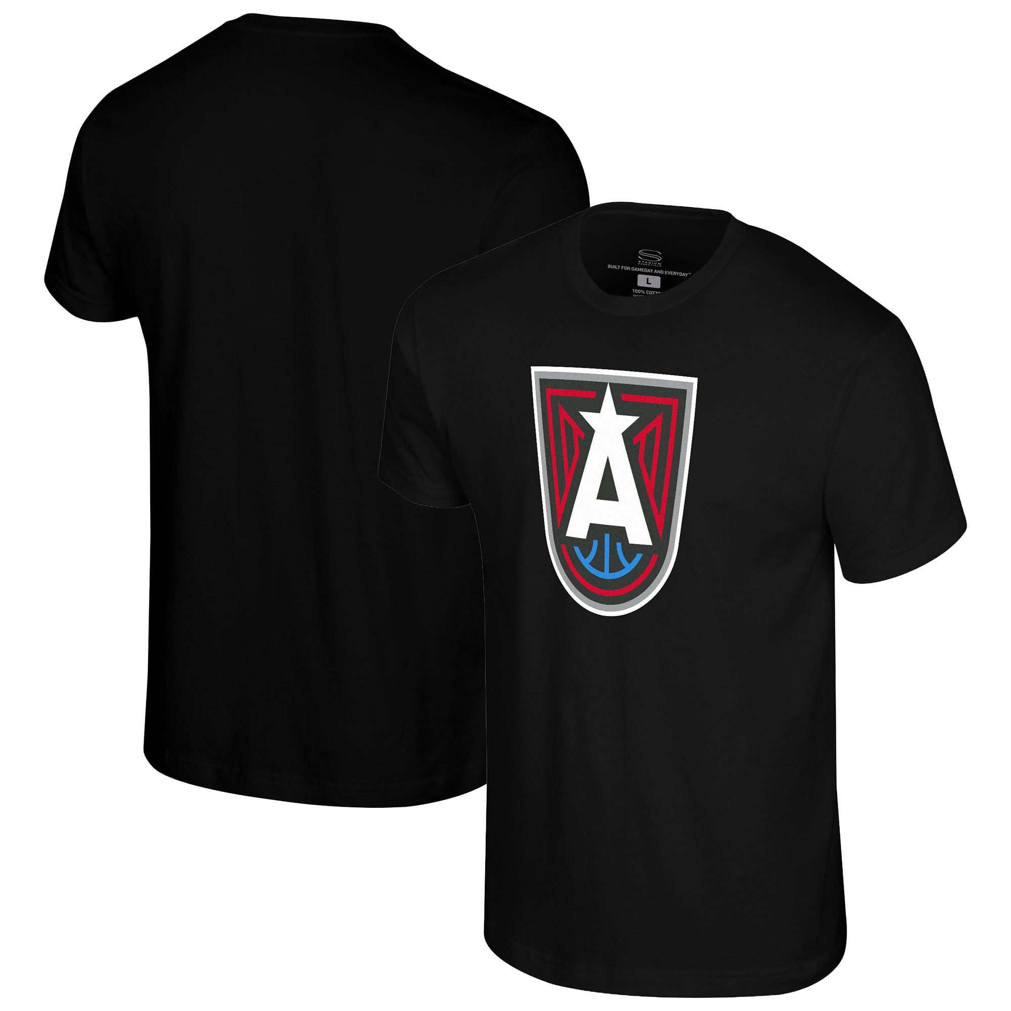 T-shirt unisexe Stadium Essentials noir Atlanta Dream Origins avec logo couleur