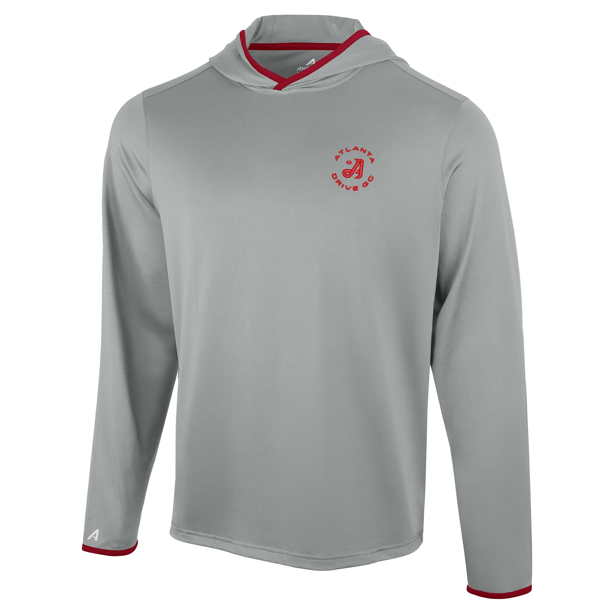 T-shirt à capuche manches longues Antigua Gray Atlanta Drive GC Brink Desert Dry pour homme