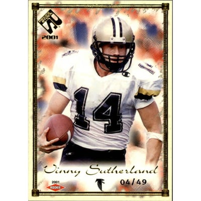 2001 Private Stock Gold Framed #104 Vinny Sutherland