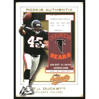 2002 Fleer Authentix Second Row #112 T.J. Duckett