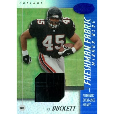 2002 Leaf Certified Mirror Blue Materials #109 T.J. Duckett