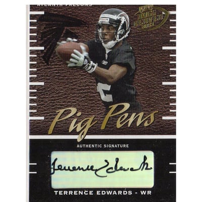 2003 Playoff Hogg Heaven Pig Pens Autographs #PP43 Terrence Edwards/250