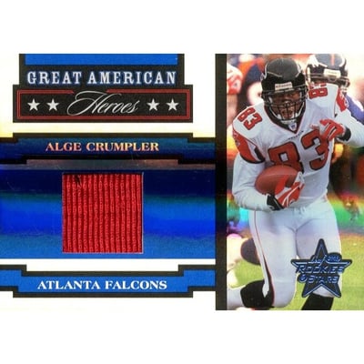 2005 Leaf Rookies and Stars Great American Heroes Jerseys Prime #GAH2 Alge Crumpler