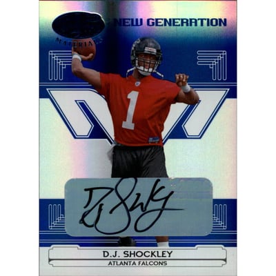 2006 Leaf Certified Materials Mirror Blue Signatures #158 D.J. Shockley/75