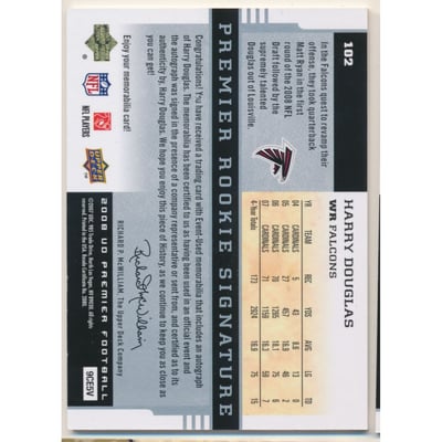 2008 Upper Deck Premier #102 Harry Douglas JSY AU/375 RC