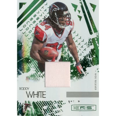2009 Donruss Rookies and Stars Materials Emerald Prime Longevity #6 Roddy White/50