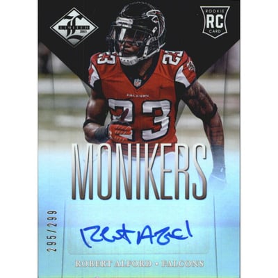 2013 Limited Monikers Autographs Silver #195 Robert Alford/299
