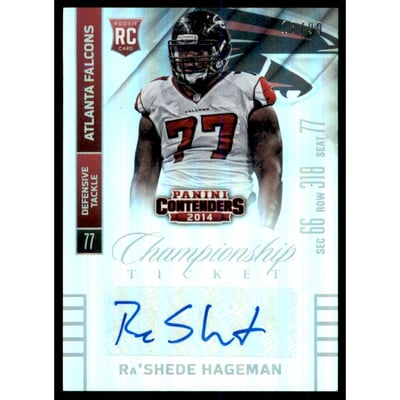 2014 Panini Contenders Championship Ticket #168A Ra'Shede Hageman AU
