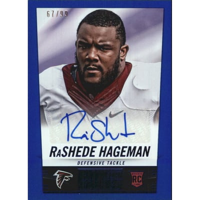 2014 Panini Hot Rookies Rookie Signatures Blue #414 Ra'Shede Hageman/99