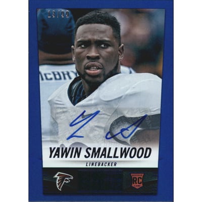 2014 Panini Hot Rookies Rookie Signatures Blue #438 Yawin Smallwood/99