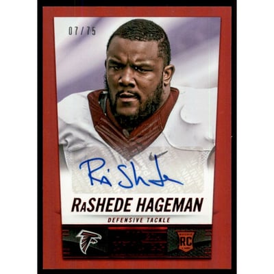 2014 Panini Hot Rookies Rookie Signatures Red #414 Ra'Shede Hageman/75