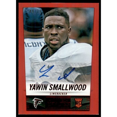 2014 Panini Hot Rookies Rookie Signatures Red #438 Yawin Smallwood/75