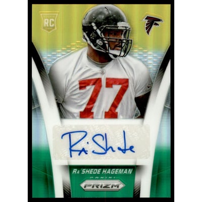 2014 Panini Prizm Rookie Autographs Prizms Neon Green Yellow #ARRH1 Ra'Shede Hageman/50