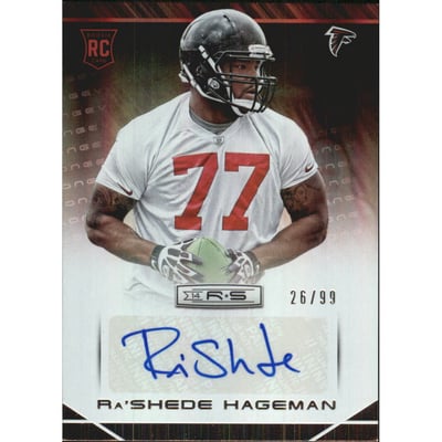 2014 Rookies and Stars Rookie Autographs Longevity Holofoil #178 Ra'Shede Hageman/99