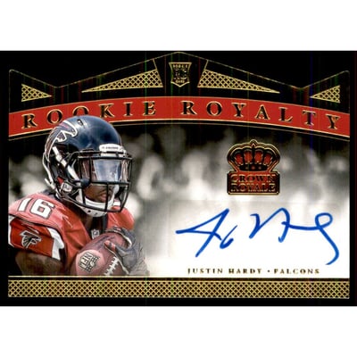 2015 Crown Royale Rookie Royalty Signatures Gold #RRSJH Justin Hardy/99