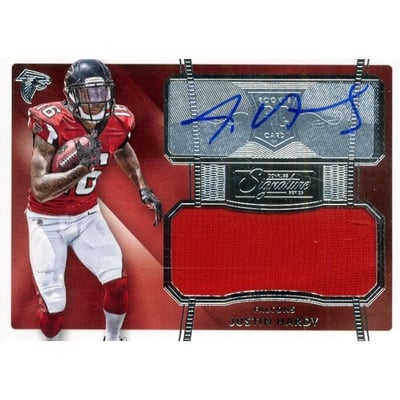 2015 Donruss Signature Series #463 Justin Hardy JSY AU RC