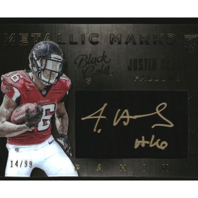 2015 Panini Black Gold Metallic Marks #MMJH Justin Hardy
