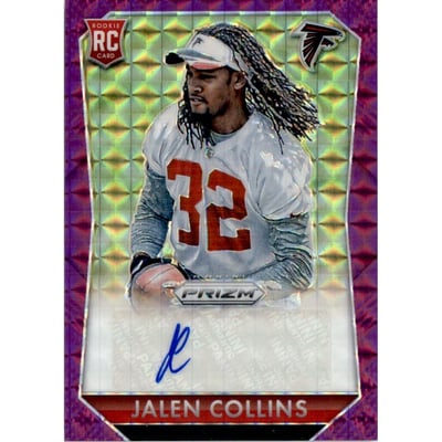 2015 Panini Prizm Rookie Autographs Prizms Violet Mosaic #RSJC Jalen Collins/50