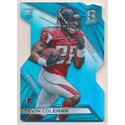 2015 Panini Spectra Neon Blue Die Cut #135 Tevin Coleman