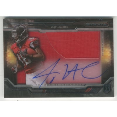 2015 Topps Strata Clear Cut Rookie Relic Autographs #CCAPJHA Justin Hardy