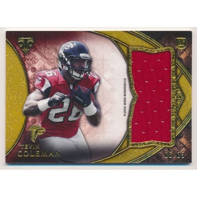 2015 Topps Triple Threads Rookie Jumbo Relics Gold #TTRJRTC Tevin Coleman