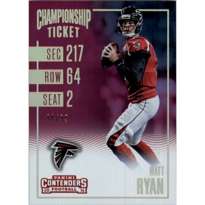 2016 Panini Contenders Championship Ticket #39 Matt Ryan