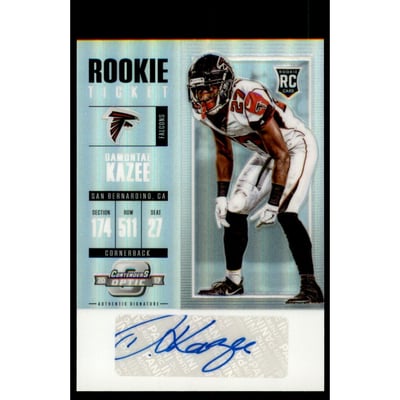 2017 Panini Contenders Optic #190 Damontae Kazee AU RC