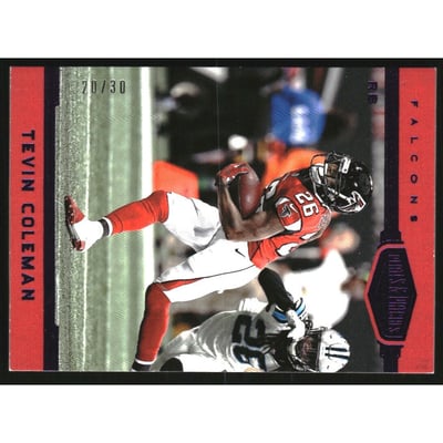 2018 Panini Plates and Patches Purple #9 Tevin Coleman