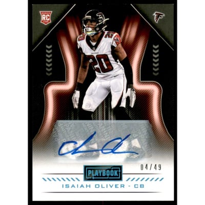 2018 Panini Playbook Rookie Signatures Platinum #168 Isaiah Oliver