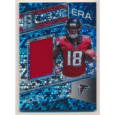 2018 Panini Spectra Next Era Memorabilia Neon Blue #9 Calvin Ridley