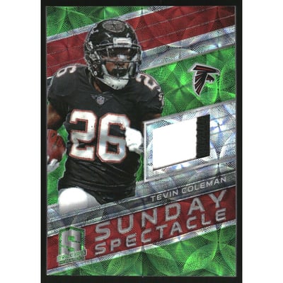 2018 Panini Spectra Sunday Spectacle Jerseys Neon Green #34 Tevin Coleman