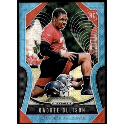 2019 Panini Prizm Prizms Blue Wave #375 Qadree Ollison