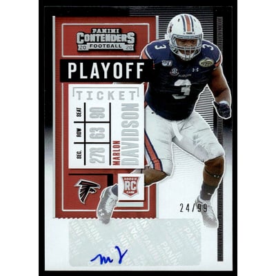 2020 Panini Contenders Playoff Ticket #294A Marlon Davidson AU/99