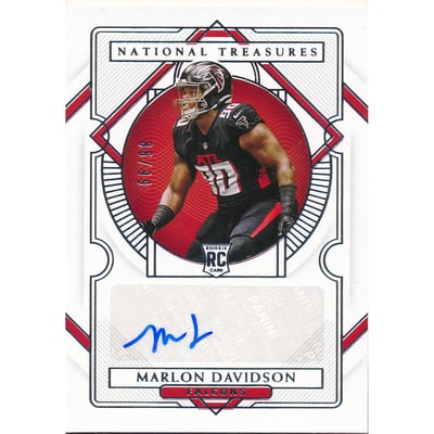 2020 Panini National Treasures #103 Marlon Davidson AU RC
