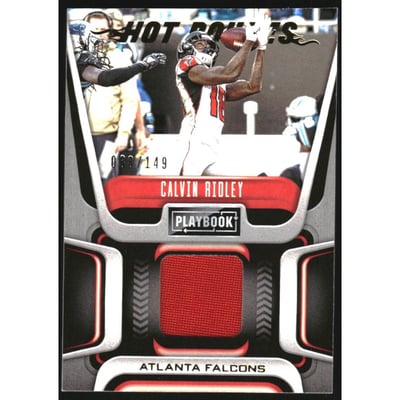 2020 Panini Playbook Hot Routes Jerseys Gold #2 Calvin Ridley