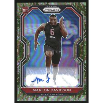 2020 Panini Prizm Rookie Autographs Prizms Camo #347 Marlon Davidson