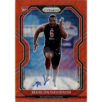 2020 Panini Prizm Rookie Autographs Prizms Red Wave #347 Marlon Davidson