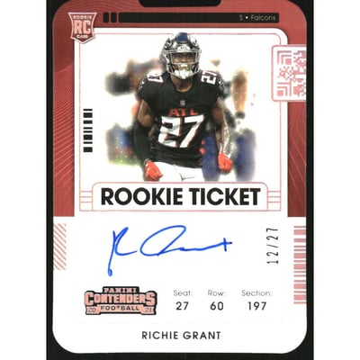 2021 Panini Contenders Rookie Ticket Stub #164 Richie Grant AU/27