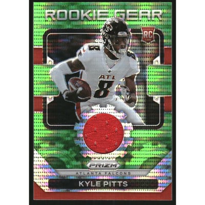 2021 Panini Prizm Rookie Gear Neon Green Pulsar #11 Kyle Pitts