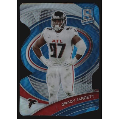 2021 Panini Spectra Neon Blue Die Cut #4 Grady Jarrett