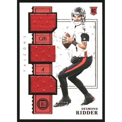 2022 Panini Encased Rookie Triple Memorabilia #4 Desmond Ridder