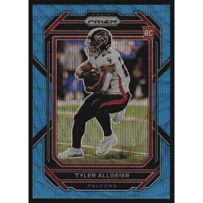 2022 Panini Prizm Prizms Blue Wave #344 Tyler Allgeier