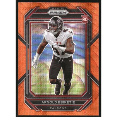 2022 Panini Prizm Prizms Orange Wave #384 Arnold Ebiketie