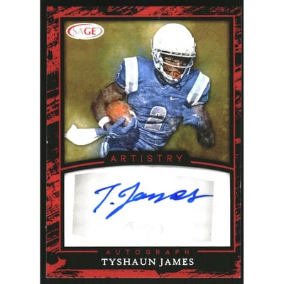 2022 SAGE Artistry Autographs Red #ATJ3 Tyshaun James