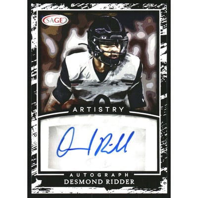 2022 SAGE Artistry Autographs White #ADR2 Desmond Ridder