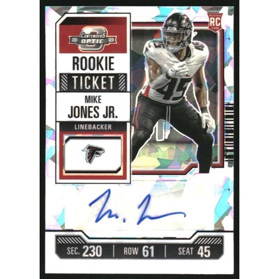 2023 Panini Contenders Optic Cracked Ice #190 Mike Jones Jr. AU