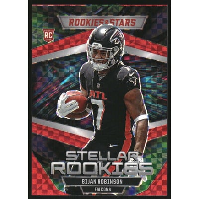 2023 Rookies and Stars Stellar Rookies Red Plaid #1 Bijan Robinson