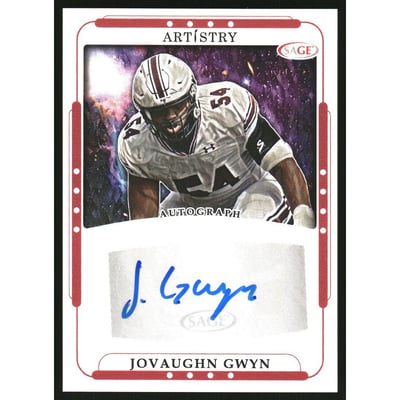 2023 SAGE Artistry Autographs Red #ARTJG Jovaughn Gwyn